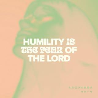 Proverbs 22:4 - The result of humility and the fear of the LORD
is wealth, honour, and life.