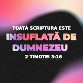 2 Timotei 3:16 - Toată Scriptura este insuflată de Dumnezeu și de folos ca să învețe, să mustre, să îndrepte, să dea înțelepciune în neprihănire
