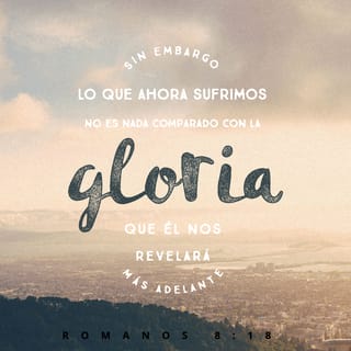 Romanos 8:18 - Estoy seguro de que los sufrimientos por los que ahora pasamos no son nada, si los comparamos con la gloriosa vida que Dios nos dará junto a él.
