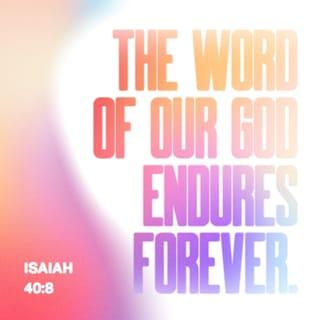 Isaiah 40:8 - The grass dries up;
the flower withers,
but our God’s word will exist forever.