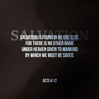 Acts 4:12 - And there is salvation in no one else; for there is no other name under heaven that has been given among people by which we must be saved [for God has provided the world no alternative for salvation].”