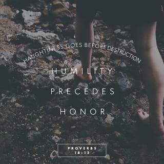 Proverbs 18:12 - Pride leads to destruction;
humility leads to honor.