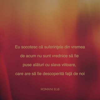 Romani 8:18 - Eu socotesc că suferințele din vremea de acum nu sunt vrednice să fie puse alături cu slava viitoare, care are să fie descoperită față de noi.