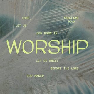 Psalms 95:6 - Oh come, let’s worship and bow down.
Let’s kneel before Yahweh, our Maker