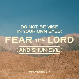 Proverbs 3:7 - Do not be wise in your own eyes;
fear the LORD and shun evil.