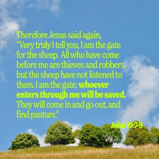 John 10:7 - Jesus therefore said unto them again, Verily, verily, I say unto you, I am the door of the sheep.