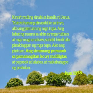 Juan 10:8 - May mga tagapagturo na nauna sa akin, na ang katulad ay mga magnanakaw at mga tulisan. Ngunit hindi sila pinakinggan ng aking mga tupa.