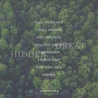 Jeremiah 33:3 - Ask me, and I will tell you things that you don't know and can't find out.