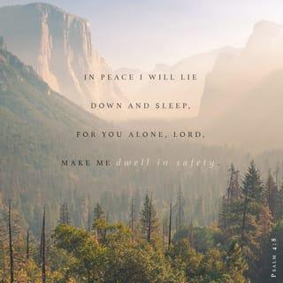 Psalm 4:8 - When I lie down, I go to sleep in peace;
you alone, O LORD, keep me perfectly safe.
