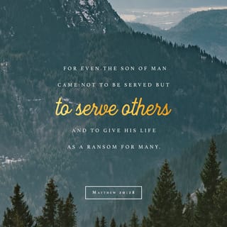 Matthew 20:28 - like the Son of Man, who did not come to be served, but to serve and to give his life to redeem many people.”