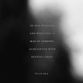 Isaiah 53:3 - He was despised, and rejected of men; a man of sorrows, and acquainted with grief: and as one from whom men hide their face he was despised; and we esteemed him not.
