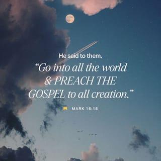 Mark 16:15 - He said to them, “Go into all the world and preach the Good News to the whole creation.