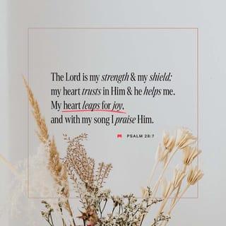 Psalms 28:7 - Yahweh is my strength and my shield.
My heart trusts him and I am helped.
So my heart rejoices,
and with my song I will give thanks to him.