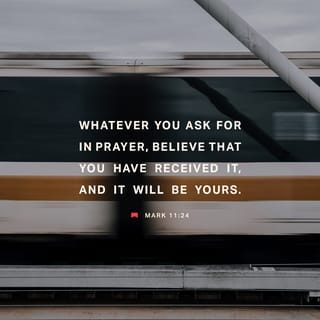 Mark 11:23-24 - “Truly I tell you, if anyone says to this mountain, ‘Go, throw yourself into the sea,’ and does not doubt in their heart but believes that what they say will happen, it will be done for them. Therefore I tell you, whatever you ask for in prayer, believe that you have received it, and it will be yours.