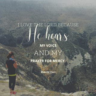Psalms 116:1-2 - I love you, LORD!
You answered my prayers.
You paid attention to me,
and so I will pray to you
as long as I live.