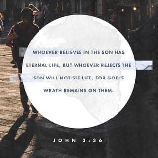 John 3:36 - Whoever believes in the Son has eternal life, but whoever rejects the Son will not see life. Instead, he will see God’s constant anger.”