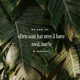 Markus 4:9 - Og han sa til dem: Den som har ører å høre med, han høre!