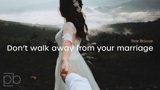 Don't Walk Away From Your Marriage By Pete Briscoe