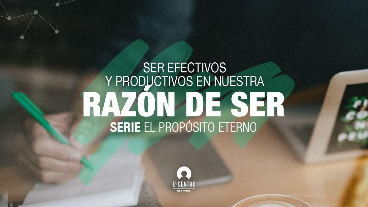 [El propósito eterno] Ser efectivos y productivos en nuestra razón de ser