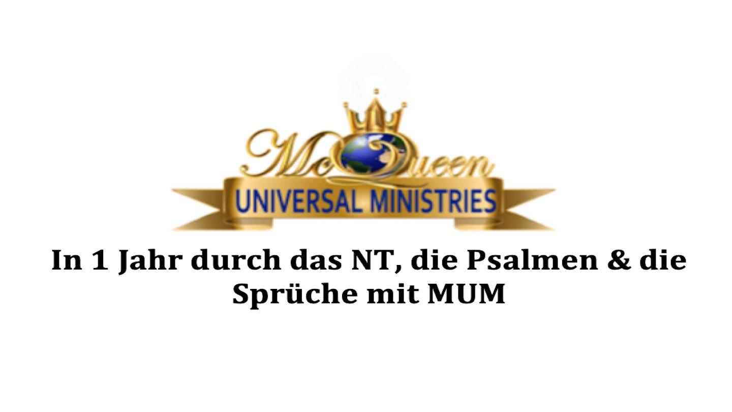 In 1 Jahr durch das NT, die Psalmen & die Sprüche mit MUM