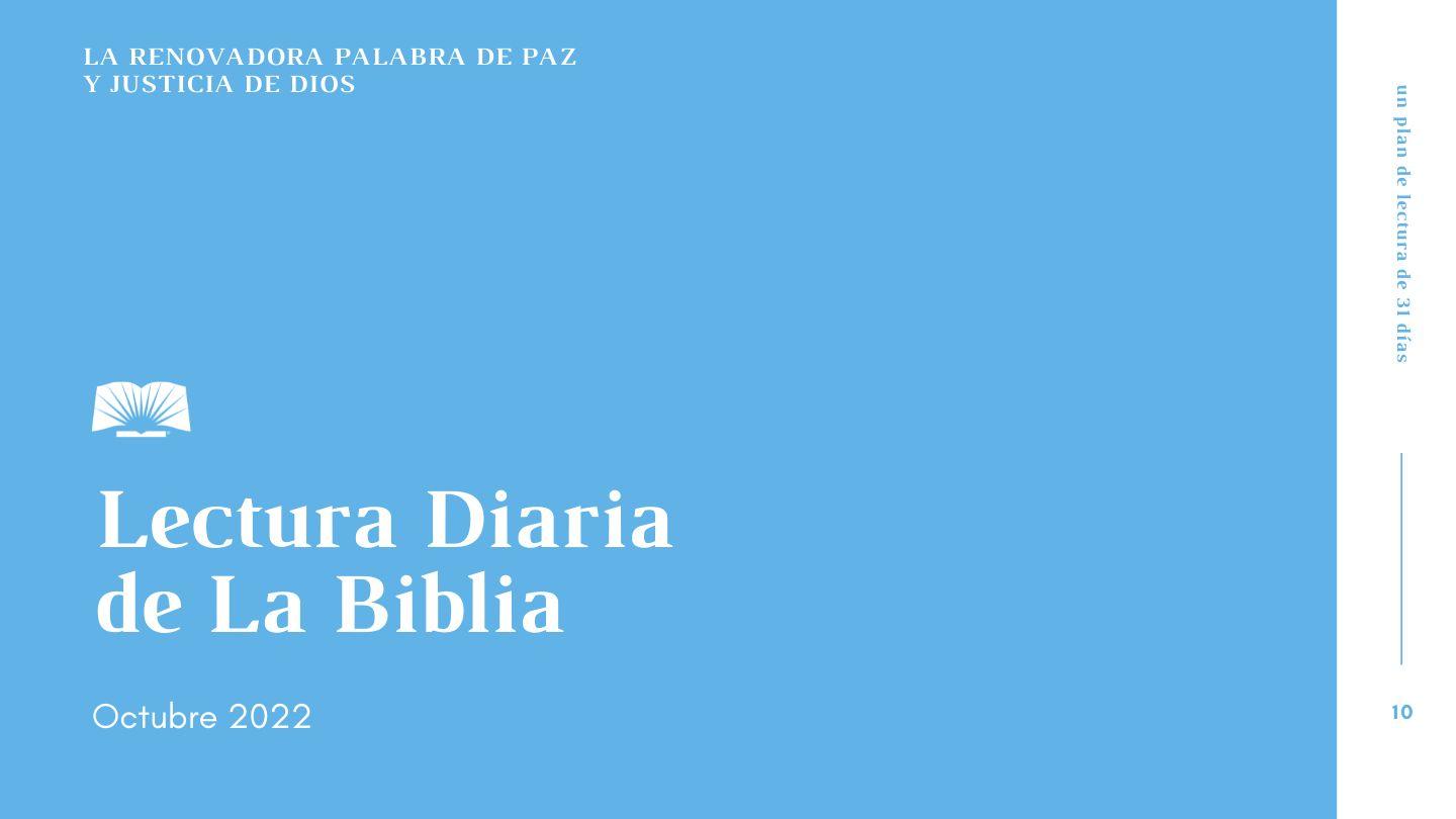 Lectura diaria de la Biblia de octubre 2022, La renovadora Palabra de paz y justicia de Dios Abdías 1:1-2 Traducción en Lenguaje Actual