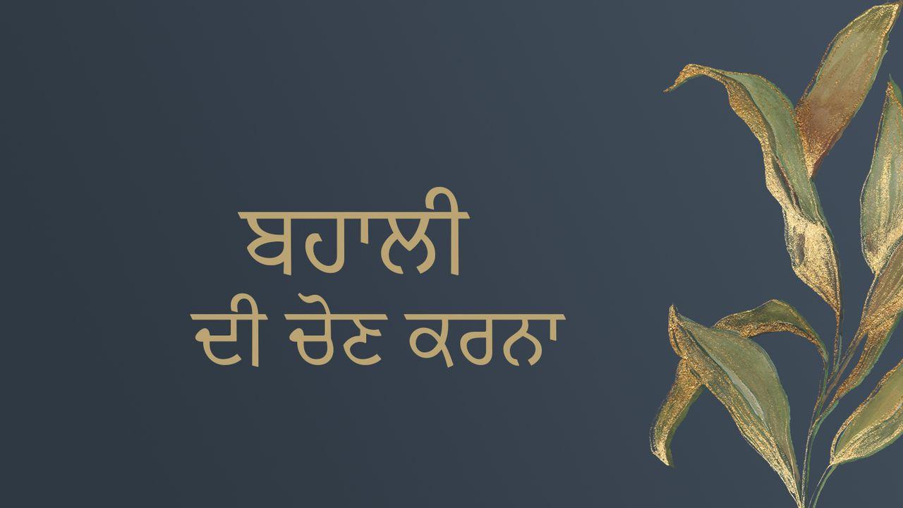 ਬਹਾਲੀ ਦੀ ਚੋਣ ਕਰਨਾ