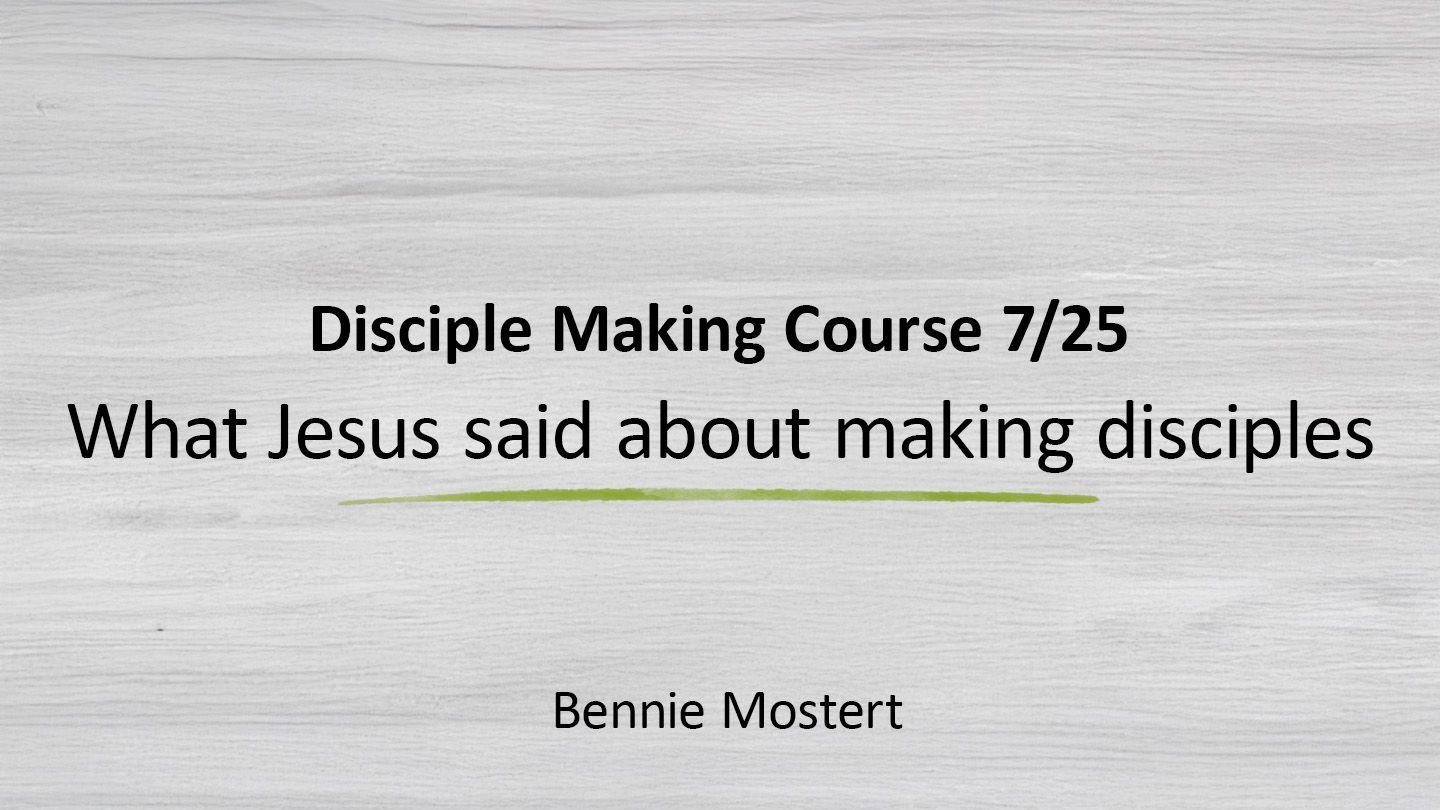 What Jesus Said About Making Disciples