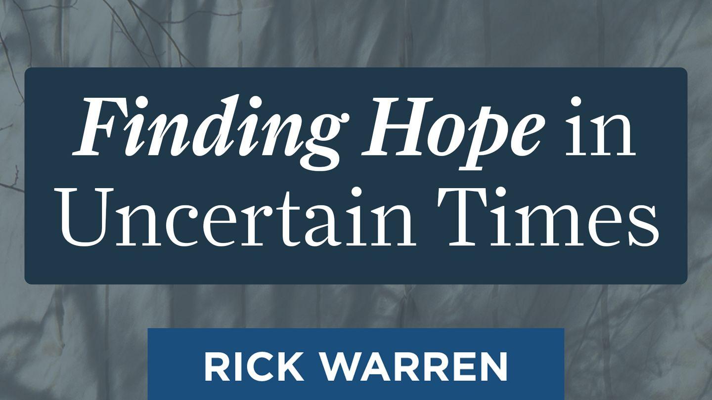 Finding Hope in Uncertain Times Jonah 2:1-3 New Living Translation