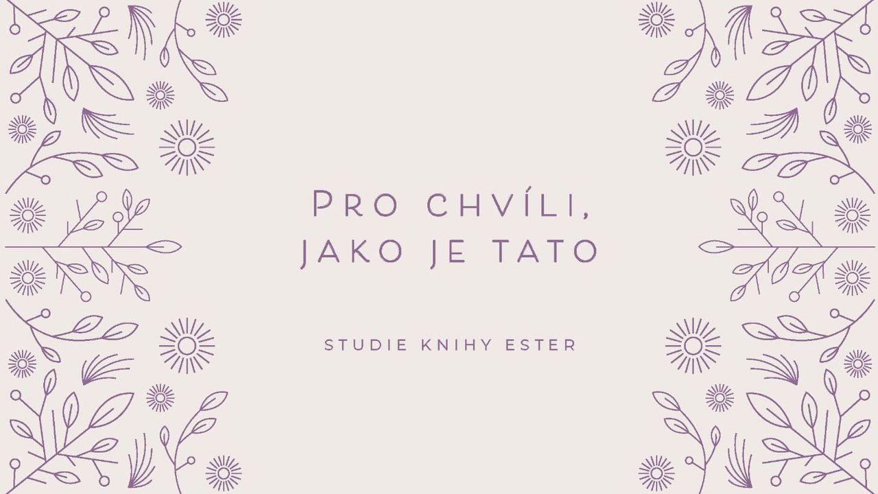 Ester: Pro chvíli, jako je tato
