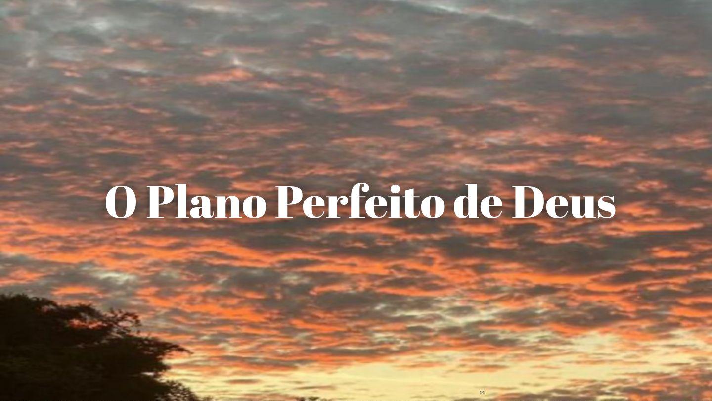 O Plano Perfeito De Deus
