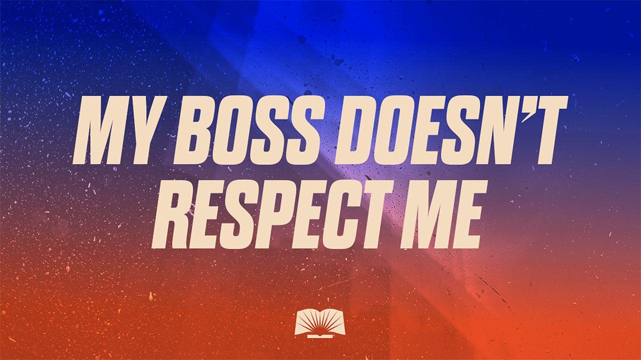 My Boss Doesn't Respect Me