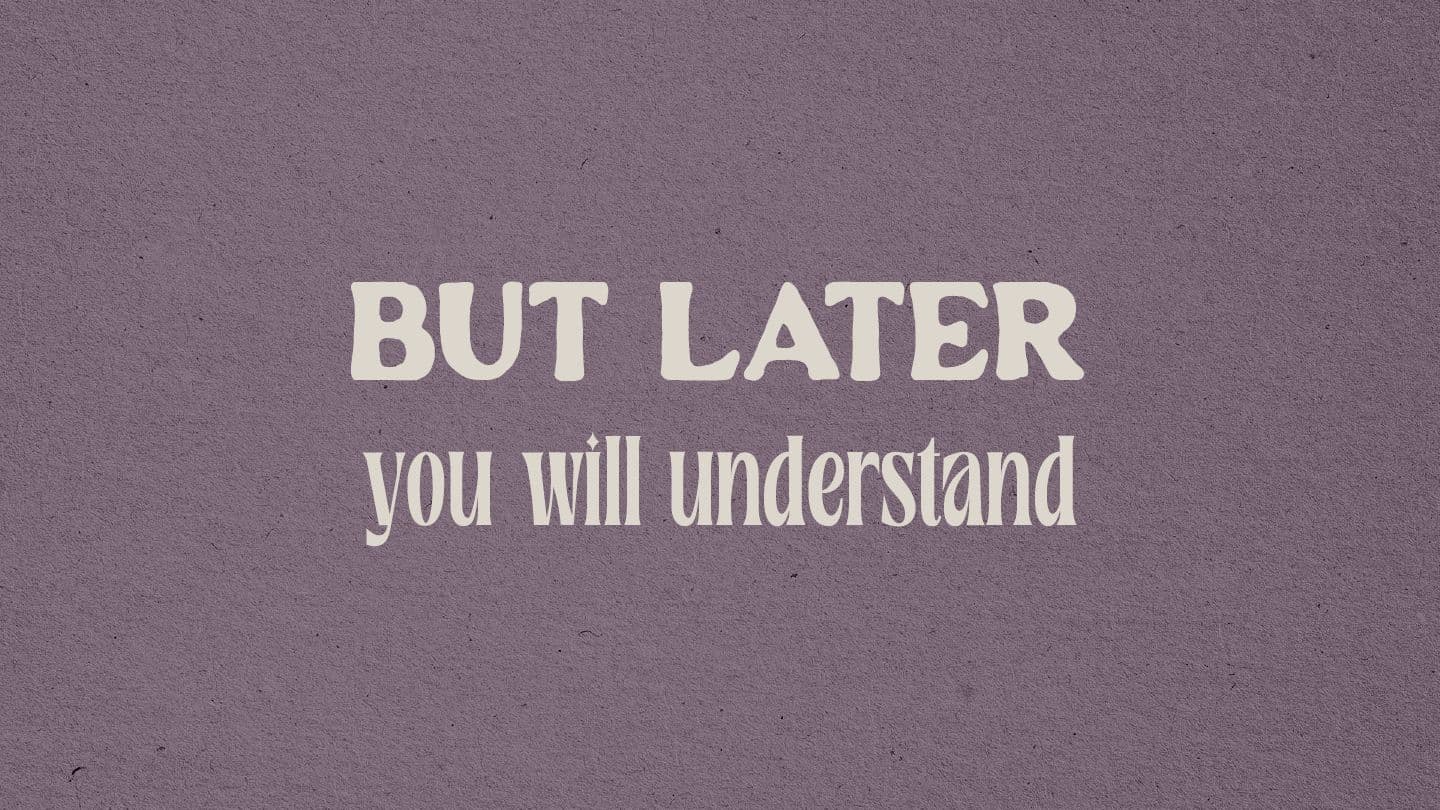 But Later You Will Understand