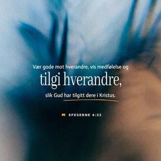 Efeserbrevet 4:29-32 - Ikke si stygge ting til hverandre slik at andre blir lei seg! Si heller ting som er til oppbyggelse og oppmuntring for andre, slik at dere kan styrke dem. Dere har jo fått Den Hellige Ånd i hjertet deres, og Han vil være med dere hele tiden helt inn i evigheten. Oppfør dere derfor ikke på en slik måte at Ånden blir trist. Hold dere langt unna all slags ondskap: Bitterhet, sinne, raseriutbrudd og stygt snakk – bare for å nevne noe. Vær heller gode mot hverandre, vis medfølelse og tilgi hverandre, slik dere selv er blitt tilgitt av Gud på grunn av det Jesus gjorde for dere.