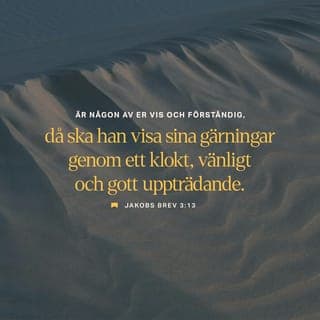 Jakobsbrevet 3:13-18 - Om någon av er är vis och erfaren skall han med sin goda vandel ge prov på den mildhet som hör visheten till. Men har ni bitter avund och självhävdelse i era hjärtan skall ni inte skryta och tala osanning. Sådan vishet kommer inte från ovan utan är jordisk, oandlig, demonisk. Där det finns avund och självhävdelse, där finns också oordning och allsköns uselhet. Visheten från ovan däremot är ren, men dessutom fridsam, försynt och foglig, rik på barmhärtighet och goda gärningar, omutlig och uppriktig. Rättfärdigheten utsås i frid och bär frukt för dem som håller frid.