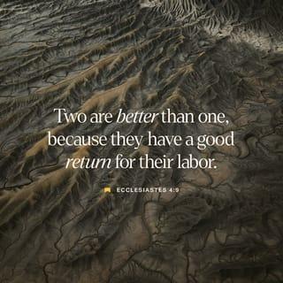 Ecclesiastes 4:9 - Two are better than one, because they have a good reward for their toil.