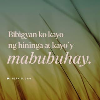 Ezekiel 37:4-5 - Muling sinabi niya sa akin, Manghula ka sa mga butong ito, at sabihin mo sa kanila, Oh kayong mga tuyong buto, inyong pakinggan ang salita ng Panginoon. Ganito ang sabi ng Panginoong Dios sa mga butong ito: Narito, aking papapasukin ang hinga sa inyo, at kayo'y mangabubuhay.