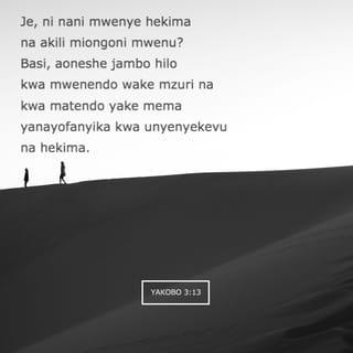 Yak 3:13-18 - N’nani aliye na hekima na ufahamu kwenu? Na aonyeshe kazi zake kwa mwenendo wake mzuri, katika upole wa hekima. Lakini, mkiwa na wivu wenye uchungu na ugomvi mioyoni mwenu, msijisifu, wala msiseme uongo juu ya kweli. Hekima hiyo siyo ile ishukayo kutoka juu, bali ni ya dunia, ya tabia ya kibinadamu, na Shetani. Maana hapo palipo wivu na ugomvi ndipo palipo machafuko, na kila tendo baya. Lakini hekima itokayo juu, kwanza ni safi, tena ni ya amani, ya upole, tayari kusikiliza maneno ya watu, imejaa rehema na matunda mema, haina fitina, haina unafiki. Na tunda la haki hupandwa katika amani na wale wafanyao amani.