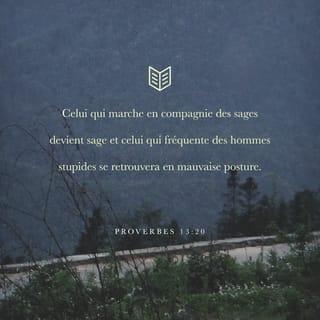 Proverbes 13:20-23 - Si tu vas avec les sages, tu deviendras sage. Si tu fréquentes les sots, tu auras des ennuis.
Le malheur poursuit les pécheurs. Mais le bonheur récompense ceux qui agissent bien.
Celui qui fait le bien laisse un héritage à ses petits-enfants. Mais la fortune du pécheur est pour ceux qui agissent bien.
Le champ bien cultivé du pauvre donne beaucoup à manger. Mais l’homme malhonnête perd ses forces peu à peu.