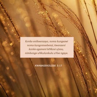 KwabaseKolose 3:16-17 - Izwi likaKristu malihlale kini ngokucebile kukho konke ukuhlakanipha; nifundisana, niyalane ngamahubo, nangezihlabelelo, nangamaculo okomoya, nihubele ngomusa ezinhliziyweni zenu iNkosi.
Nanoma yini eniyenzayo, ngezwi noma ngomsebenzi, kwenzeni konke egameni leNkosi uJesu, nimbonge uNkulunkulu uYise ngayo.