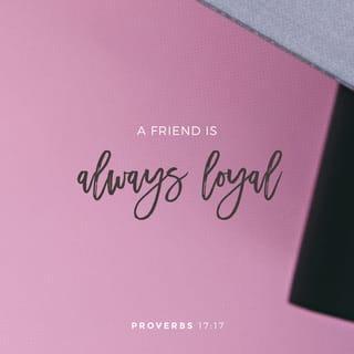 Proverbs 17:17 - At all times is the friend loving, And a brother for adversity is born.