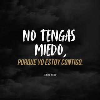 ISAÍAS 41:10 - No temas, que estoy contigo;
no te angusties, que soy tu Dios.
Te doy fuerza y voy a ayudarte,
te sostiene mi diestra salvadora.