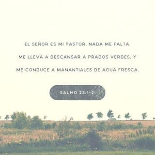 Salmo 23:1-3 - El SEÑOR es mi pastor, nada me falta;
en verdes pastos me hace descansar.
Junto a tranquilas aguas me conduce;
me infunde nuevas fuerzas.
Me guía por sendas de justicia
haciendo honor a su nombre.