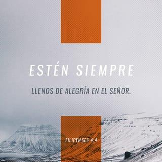 Filipenses 4:4-9 - Estén siempre llenos de alegría en el Señor. Lo repito, ¡alégrense! Que todo el mundo vea que son considerados en todo lo que hacen. Recuerden que el Señor vuelve pronto.
No se preocupen por nada; en cambio, oren por todo. Díganle a Dios lo que necesitan y denle gracias por todo lo que él ha hecho. Así experimentarán la paz de Dios, que supera todo lo que podemos entender. La paz de Dios cuidará su corazón y su mente mientras vivan en Cristo Jesús.
Y ahora, amados hermanos, una cosa más para terminar. Concéntrense en todo lo que es verdadero, todo lo honorable, todo lo justo, todo lo puro, todo lo bello y todo lo admirable. Piensen en cosas excelentes y dignas de alabanza. No dejen de poner en práctica todo lo que aprendieron y recibieron de mí, todo lo que oyeron de mis labios y vieron que hice. Entonces el Dios de paz estará con ustedes.