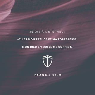 Psaumes 91:2 - Je dis à l’Eternel: «Tu es mon refuge et ma forteresse, mon Dieu en qui je me confie!»
