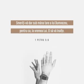 1 Petru 5:6-7 - Smeriți-vă dar sub mâna tare a lui Dumnezeu, pentru ca, la vremea Lui, El să vă înalțe. Și aruncați asupra Lui toate îngrijorările voastre, căci El Însuși îngrijește de voi.