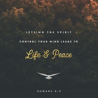 Romans 8:5-6 - For those who live according to the flesh set their minds on the things of the flesh, but those who live according to the Spirit set their minds on the things of the Spirit. For to set the mind on the flesh is death, but to set the mind on the Spirit is life and peace.
