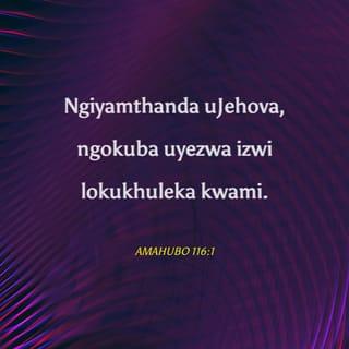 AmaHubo 116:1 - Ngiyamthanda uJehova,
ngokuba uyezwa izwi lokukhuleka kwami.