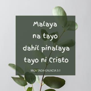 Mga Taga-Galacia 5:1 - Malaya na tayo dahil pinalaya tayo ni Cristo. Kaya magpakatatag kayo at huwag nang paalipin pang muli!