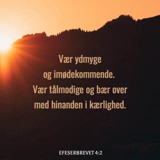 Efeserbrevet 4:1-13 - Jeg, som nu sidder fængslet her, fordi jeg tjener Herren, bønfalder jer om at leve det kald værdigt, som I har modtaget. Vær ydmyge og imødekommende. Vær tålmodige og bær over med hinanden i kærlighed. Gør alt for at fastholde den enhed, som Helligånden skaber, og den fred, som binder os sammen. Vi er jo dele af det samme legeme og har fået den samme Ånd, ligesom vi har den samme stærke forventning om en herlig fremtid. Der er kun én Herre, én tro, én dåb og én Gud, som er Far for os alle. Han står over os alle, virker gennem os alle og bor i os alle.
Kristus har delt ud af sine åndelige gaver til os, og vi har hver især fået nåde til at tjene ham i overensstemmelse med hans plan. Det hedder jo: „Han steg op til det høje, frigav fanger og gav menneskene gaver.” Når der står, at han steg op, må det betyde, at han først var steget ned til jordens nederste regioner. Og han, som steg ned, er den samme som steg op, højt over himmelrummet, for at bringe alt til fuldendelse.
Kristus gav os apostle, profeter, evangelister, hyrder og lærere. Deres opgave er at træne de kristne til at udføre hver deres tjeneste, så Kristi legeme kan styrkes og udvikles, indtil vi alle når frem til enhed i troen på og forståelsen af Guds Søn, til en sådan grad af åndelig modenhed, at vi fuldt ud kan repræsentere Kristus.