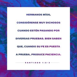 SANTIAGO 1:3 - Es señal de que su fe, al pasar por el crisol de la prueba, está dando frutos de perseverancia.